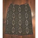 Talbots ⭐️  Lined Skirt‎ Straight Pencil Black Geometric Back Zip Slit Wool Blend Photo 1