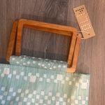 Small wooden handle bag Blue Photo 1
