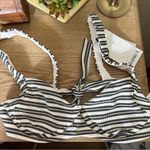 Vitamin A  Demi Underwire Bikini Swim Top Striped White Black $125 NWT Size Small Photo 2