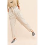 Free People Margate Beige Paperbag Waist Pleated Trouser Pants Photo 1