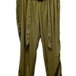 A pea in the pod NWT Underbelly Satin Jogger Pants Olive Size Large Maternity Photo 2