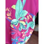 Chico's XL Pink Tropical Floral UV Protection Short Sleeve Top Swim Beach Photo 2