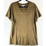 IRO Womens Shirt Green Steirospe Lace Back Tee Linen Short Sleeve Grunge Large Photo 0