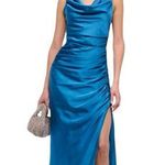 Abercrombie & Fitch  Size XS Blue Cowl Neck Draped Mini Dress New With Tags Photo 0