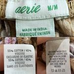 Aerie Womens Shorts Beige Tan Pink Floral Smocked Waist Flowy Size Medium Photo 7