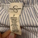 Jessica Simpson  Blue White Striped Eyelet Embroidered Jumpsuit Size Small NWT Photo 3