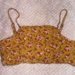 Aeropostale Mustard Yellow Floral Cropped Top Photo 0