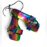 🌞🏝️Women Colorful Strappy Sandals with Floral Design Size 42.🍀 Red Photo 1