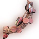 Nine West  Elegant Multi-Strand Purple Beaded Necklace Choker 18” Lightweight Photo 2