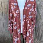 Maurice's  Rust Color Floral Print Duster Cardigan Size 3X Photo 0