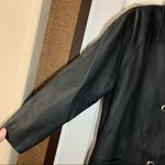 KC Collections Black Leather Button Front Jacket size Small Photo 3