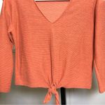 Madewell  Texture & Thread Orange V-Neck Sweater Photo 3
