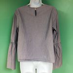 A New Day Blue & White Striped Bell Sleeve Blouse Photo 6