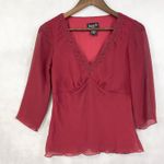 Y2K Womens Babydoll Top Size Small Red Beaded Whimsy Fairy Grunge Vamp Glam Photo 0