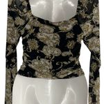 JUST POLLY Chic Black and Gold Women's crop tops Size M Photo 2