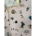 Kate Spade Holiday Christmas Dog Dachshund Henley Pink Long Sleeve Blouse Medium Photo 4