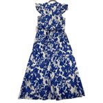 Hyacinth House Blue Floral‎ Print Maxi Dress Ruffle Sleeves V Neck Womens S Photo 10