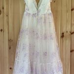 Lulus NWT  Distinctly Sweet White Floral Embroidered Tie-Strap Midi Dress Size S Photo 3