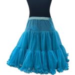 Malco Modes Teal Blue Tiered Petticoat Ruffle Skirt Crinoline Small Photo 0