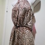 Womens Leopard Cheetah Print Maxi Summer Dress Size Medium NWT Cut Out Back Multi Photo 3