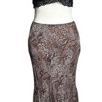Newport News Snakeskin Print Stretch Maxi Skirt Size 8 | Mermaid Hem Y2K Grunge Photo 0