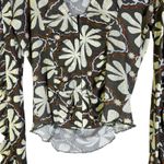 Free People NWT Through the Meadow Top Womens S Dried Basil Combo Floral Ruffle Photo 2
