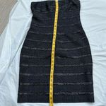 Carmen Marc Valvo Sequin Embellished Black Bandage Strapless Dress sz M Photo 6