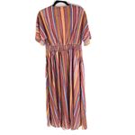 Bloomchic  Dress Multicolor Striped Maxi Dress Tribal Colorful Pockets Slit 10 Photo 1