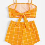 yellowish orange and white two piece set Size L Photo 1