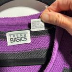 Vintage Purple Black Striped V Neck Long Sleeve Sweater Top Womens S Blokecore Photo 3