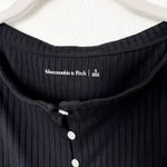 Abercrombie & Fitch [] Black Wide Rib Knit Button-Through Slash Top Size Small S Photo 8