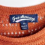 Anthropologie Freshman Pointelle Knit Crochet Boho Tank Top Rustic Orange Photo 3