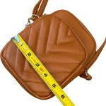 Boutique  Womens Zipper Pocket Crossbody Purse Caramel‎ Brown Faux Leather Travel Photo 7