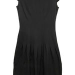 Escada Short Sleeve‎ Pleated Fit & Flare Dress Size 34 Black Knee Length Ponte Photo 0
