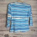 J. McLaughlin Blue Stripe Women's Crew Neck Shirt XS Photo 2