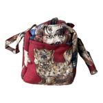 Vintage 60s Talon Zipper Marj Dickson Dog Print Padded Fabric Shoulder Bag Red Photo 9