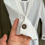 ZARA  NWT ivory white cotton Eyelet Belted long sleeve button mini shirt dress Photo 4