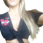 Contempo Casuals Vintage 90's Tie Front Tattoo Crop Top GRUNGE GOTH Tee Heart Photo 6