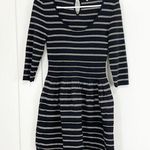 Anthropologie Knitted & Knotted Small Petite Black Stripe Long Sleeve Knit Dress Photo 0