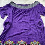 Swimsuits For All Embroidered Beach Cover Dress Women's Plus Size 14/16 Rayon Purple Photo 7