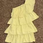 ZARA  Yellow off the Shoulder Ruffled Mini Dress  Photo 0