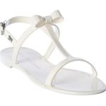 Stuart Weitzman 💕💕 Mellie Bow Jelly Sandal ~ White 7 New Without Box Photo 3