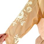 Robed with Love Pink Hildy Robe Short Tie Belt Satin Floral Sheer Size Medium M Photo 9