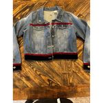 Cruel Girl Western Cowgirl Blue Jean Jacket Women Large Velvet Retro Y2K Grunge Stains Photo 15