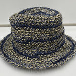 Steve Madden  Blue & Tan 100% Paper Yarn Bucket Hat Size O/S Photo 0