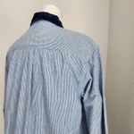 American Vintage Vintage Casey & Max Christmas Themed Button Down Shirt Long Sleeve Blue White M Photo 8