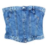 ZARA  Blue Denim Jean Strapless Bustier Corset Top XXL Photo 0