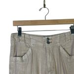 American Eagle Cargo Pants Womens 6 Tan Linen High Rise Utility Coastal Boho Photo 3