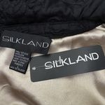 VTG 90s Silkland 100% Silk Quilted Jacket Floral Stitching Satin Women’s L NWT Black Size L Photo 7