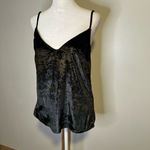 frame denim FRAME black sparkly velvet v-neck cami tank top Photo 3